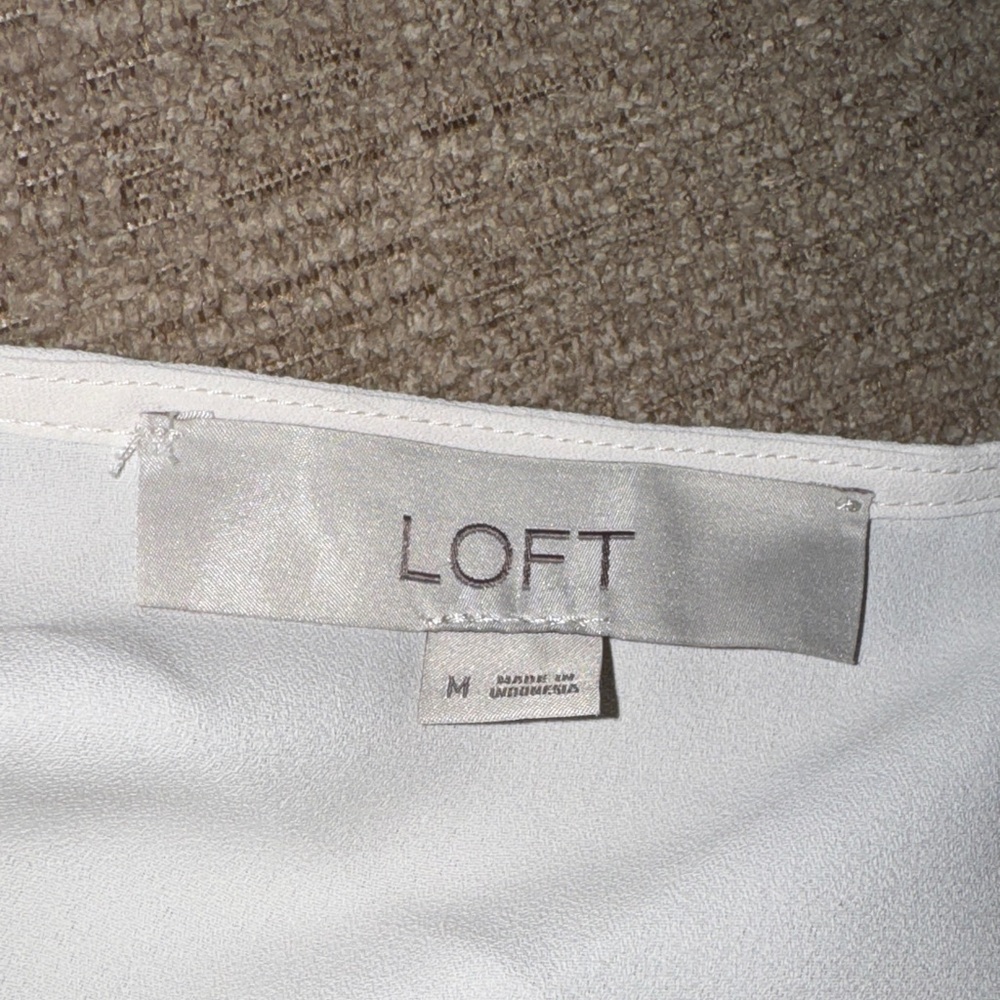 LOFT Cream Wrap Blouse - Picture 2 of 2